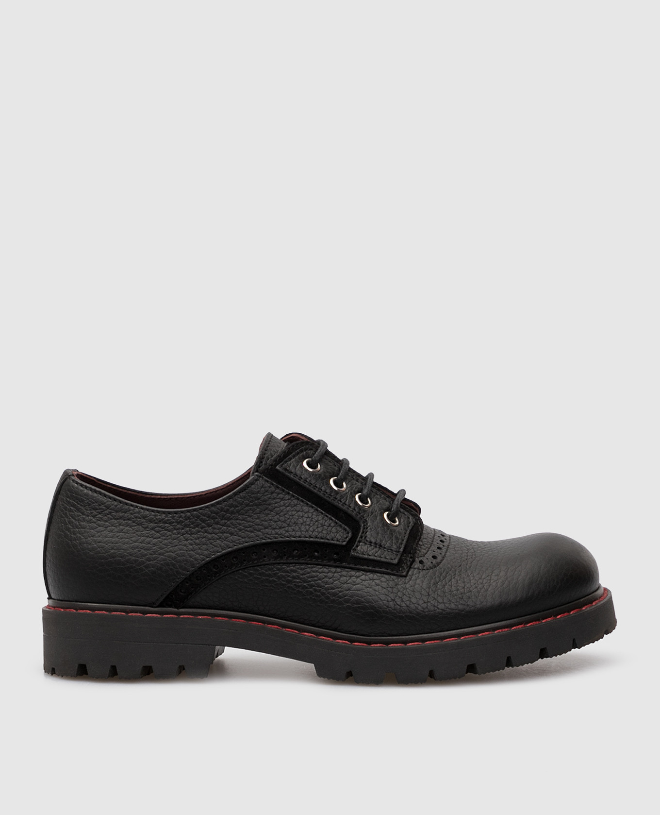 Children's black leather brogues