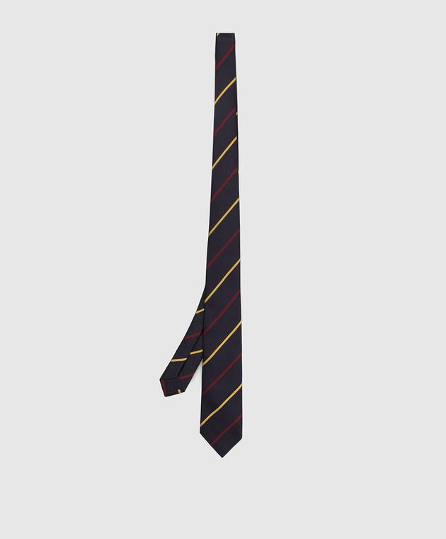 Stefano Ricci Дитячий темно-синій шовковий галстук в візерунок YCH30104 зображення 2