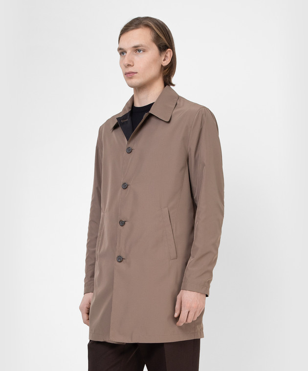 Canali Темно-бежевый двусторонний плащ SG01121O10395 изображение 3