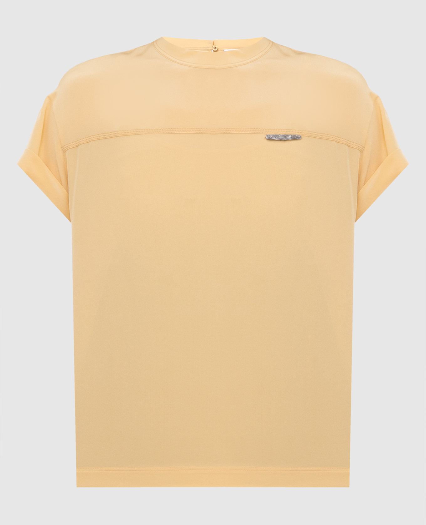 Желтая шелковая блуза