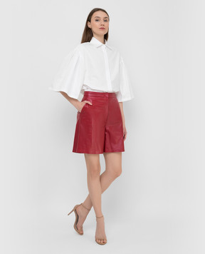 Max Mara Красные кожаные шорты Lacuna LACUNA