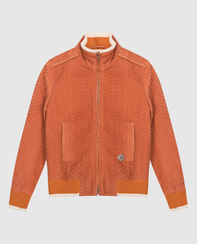 Stefano Ricci Детская оранжевая куртка из кожи питона YAJ6200010PITNBK
