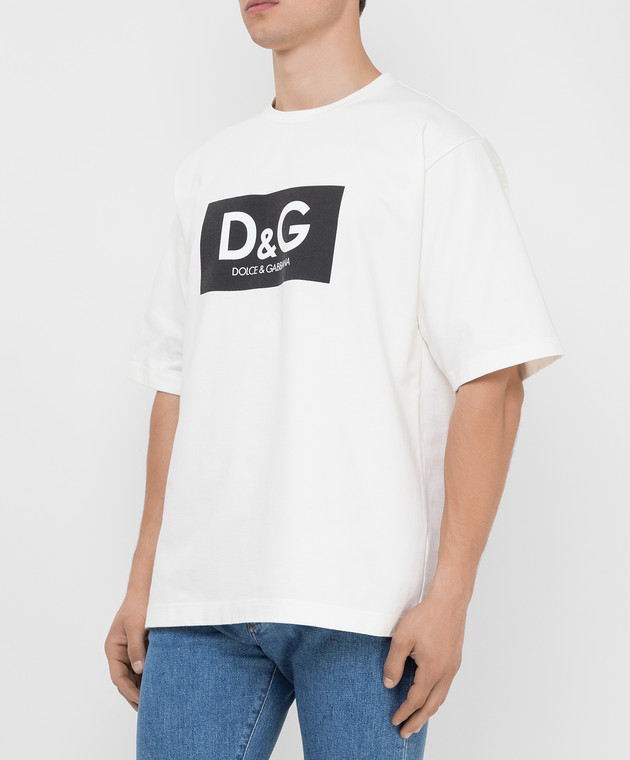 Dolce&Gabbana Біла футболка з принтом логотипу G8NG4THU7IL зображення 3