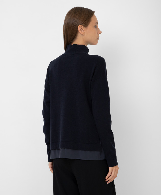 Peserico Темно-синій светр вовни, шовку і кашеміру S89240F12D9018 зображення 4