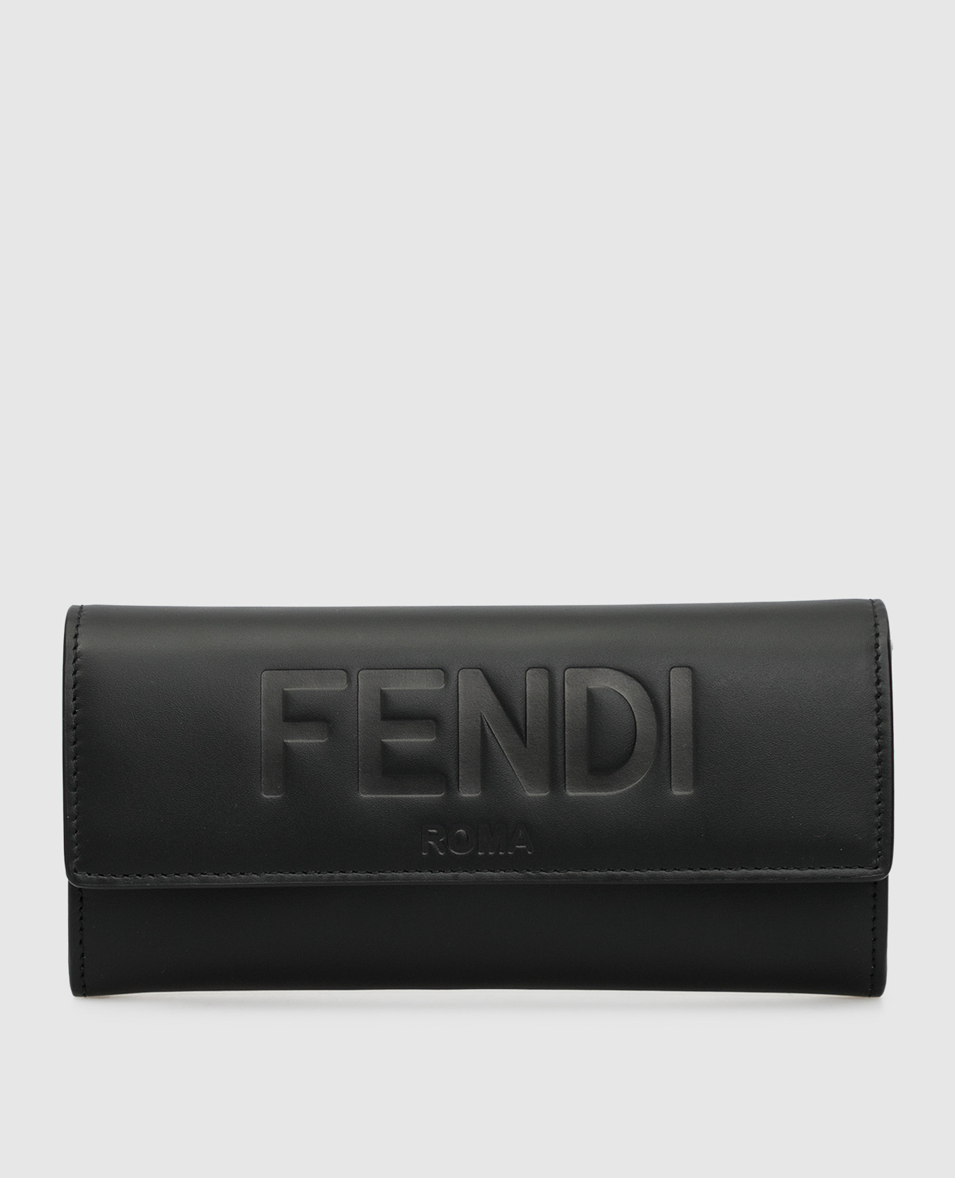 

Черный кожаный кошелек с тиснением логотипа "Fendi Roma" Fendi, Кошельки