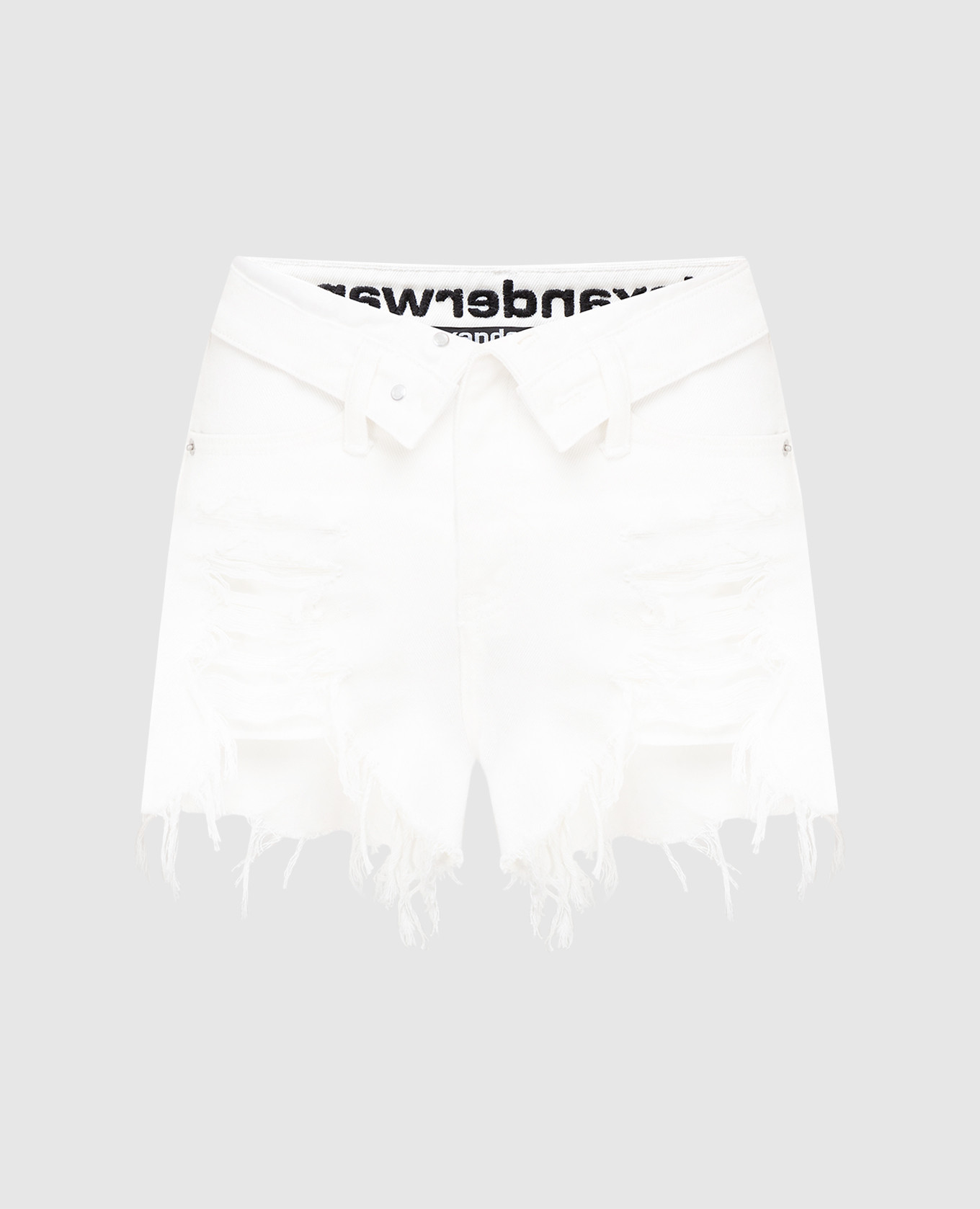 

Джинсовые шорты с прорехами Alexander Wang, Белый, Шорты
