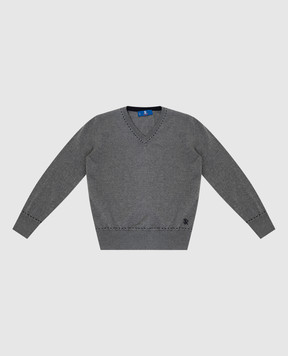 Stefano Ricci Дитячий сірий пуловер із вовни KY02019V01Y18405