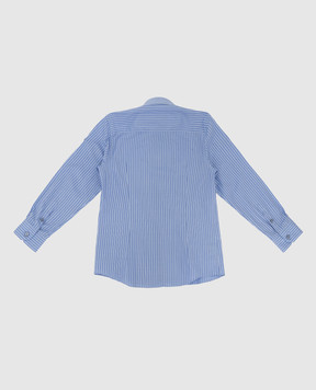Stefano Ricci Детская синяя рубашка в полоску YC003191LJ1707