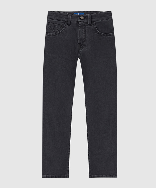 Stefano Ricci Детские темно-серые джинсы с вышивкой YFT1402060C11BL