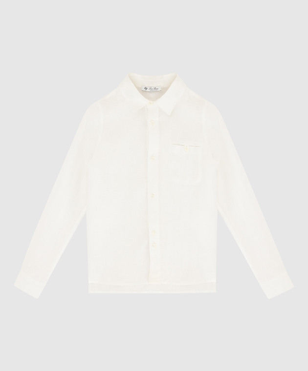 Loro Piana Дитяча біла сорочка з льону F1FAG1926