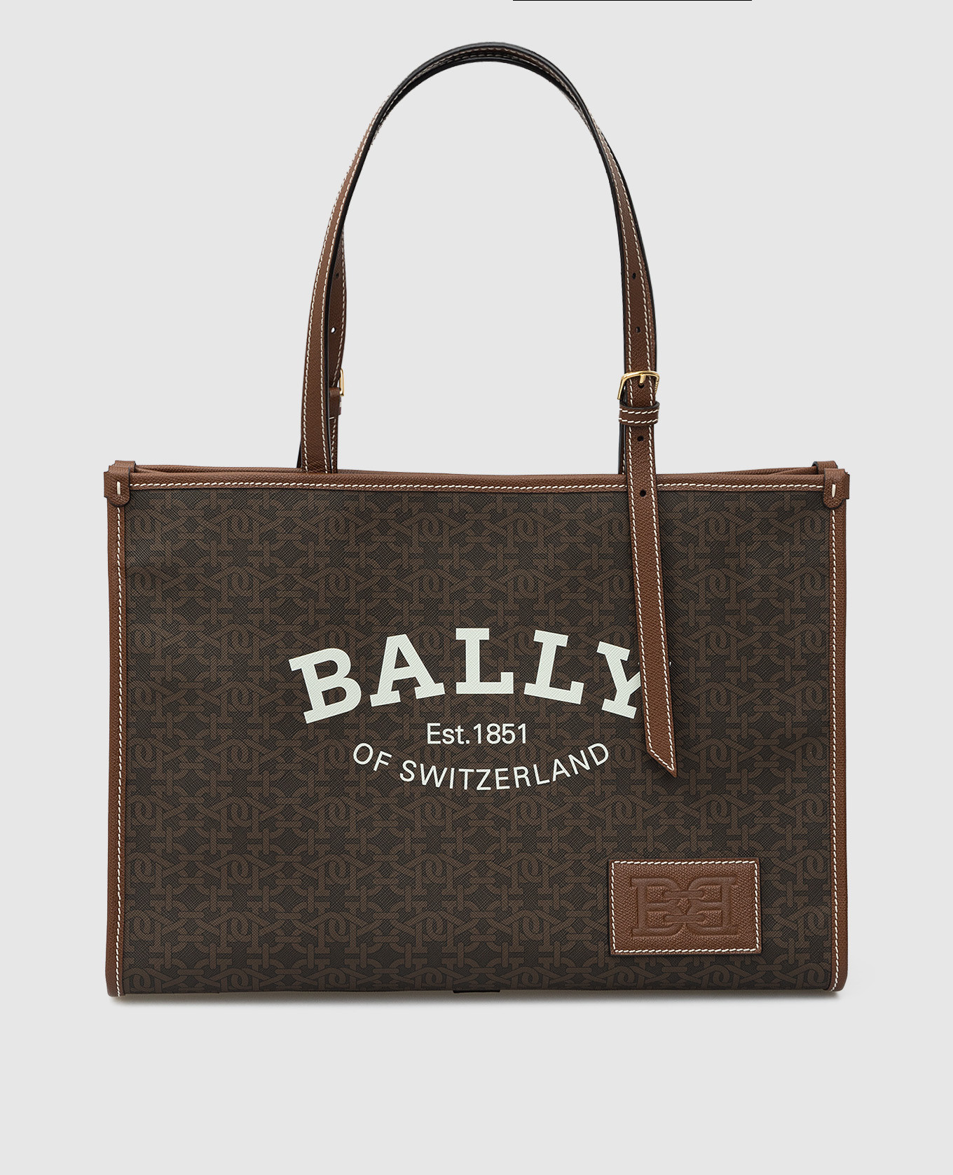 

Кожаная сумка-тоут Calie с логотипом, Тёмно-коричневый, Сумки на плечо