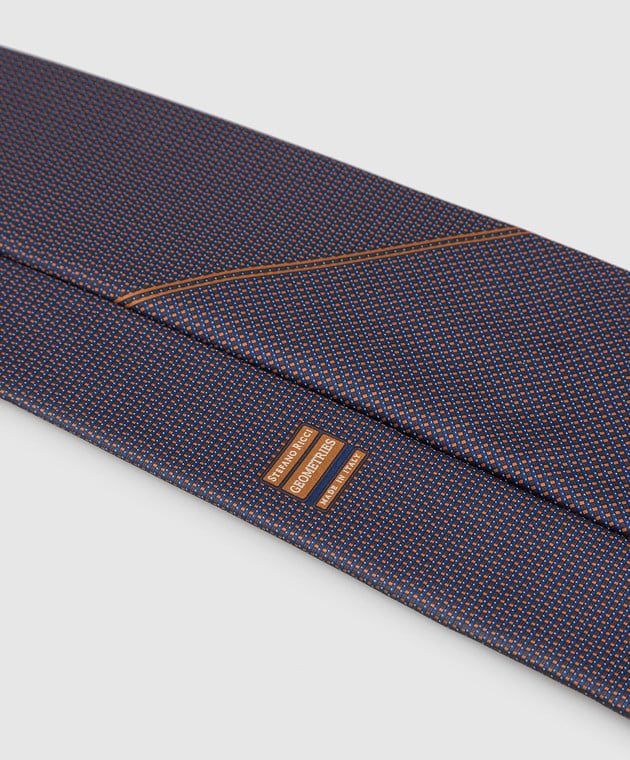 Stefano Ricci Темно-бежевий краватку в геометричний візерунок CXDD41073 зображення 4
