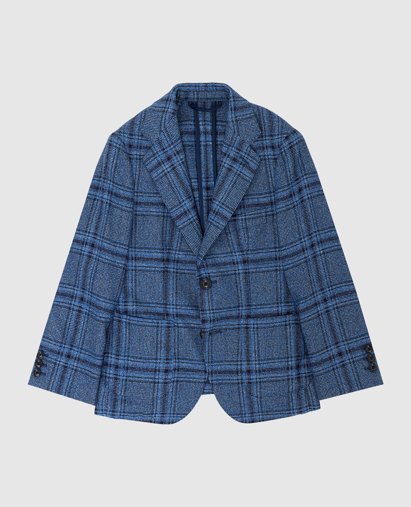 Checked wool, silk and cashmere children's blazer