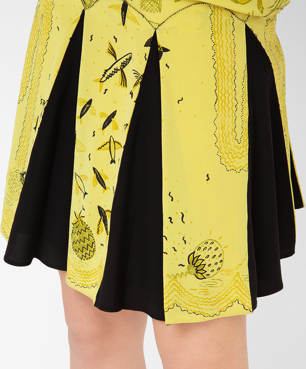 Valentino Желтое платье из шелка MB0VAC46374 изображение 5