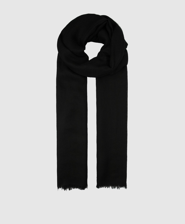 Loro Piana Черный шарф из кашемира и шелка F3FAI0704