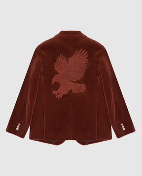 Stefano Ricci Дитячий коричневий велюровий піджак Y1RF372RICCT800
