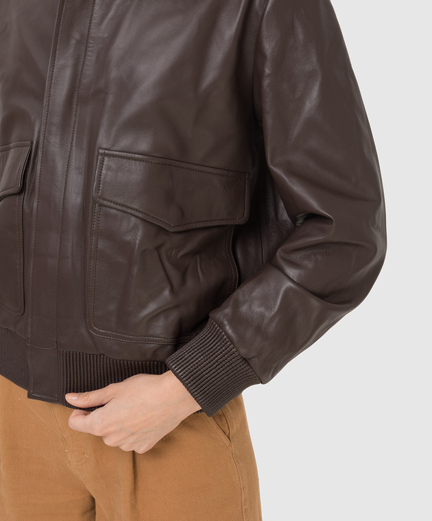 Be Florence Dark Brown Leather Jacket ChangeClear BE2133 image 5