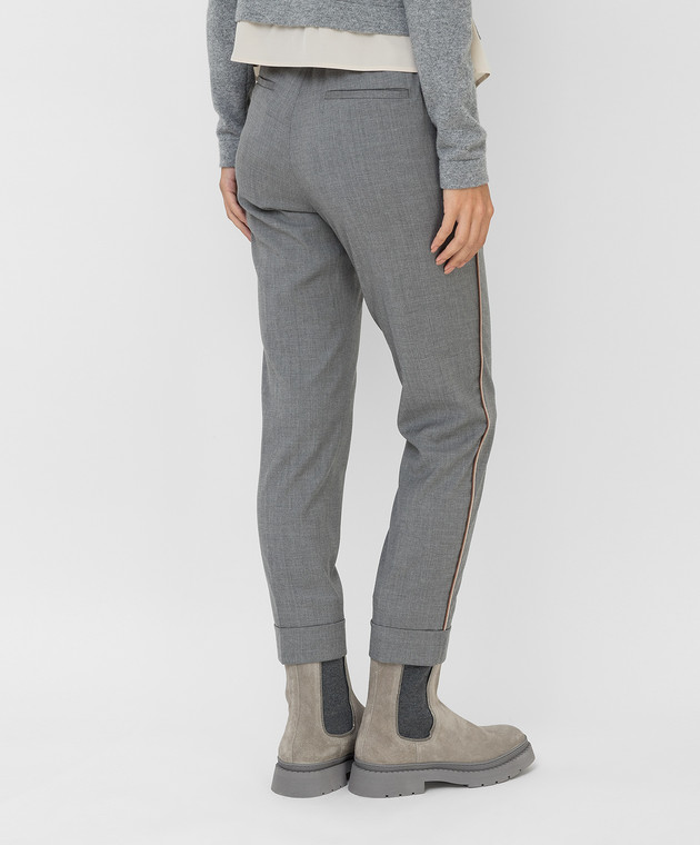 Peserico Серые брюки с контрастными вставками P04991D02262 изображение 4