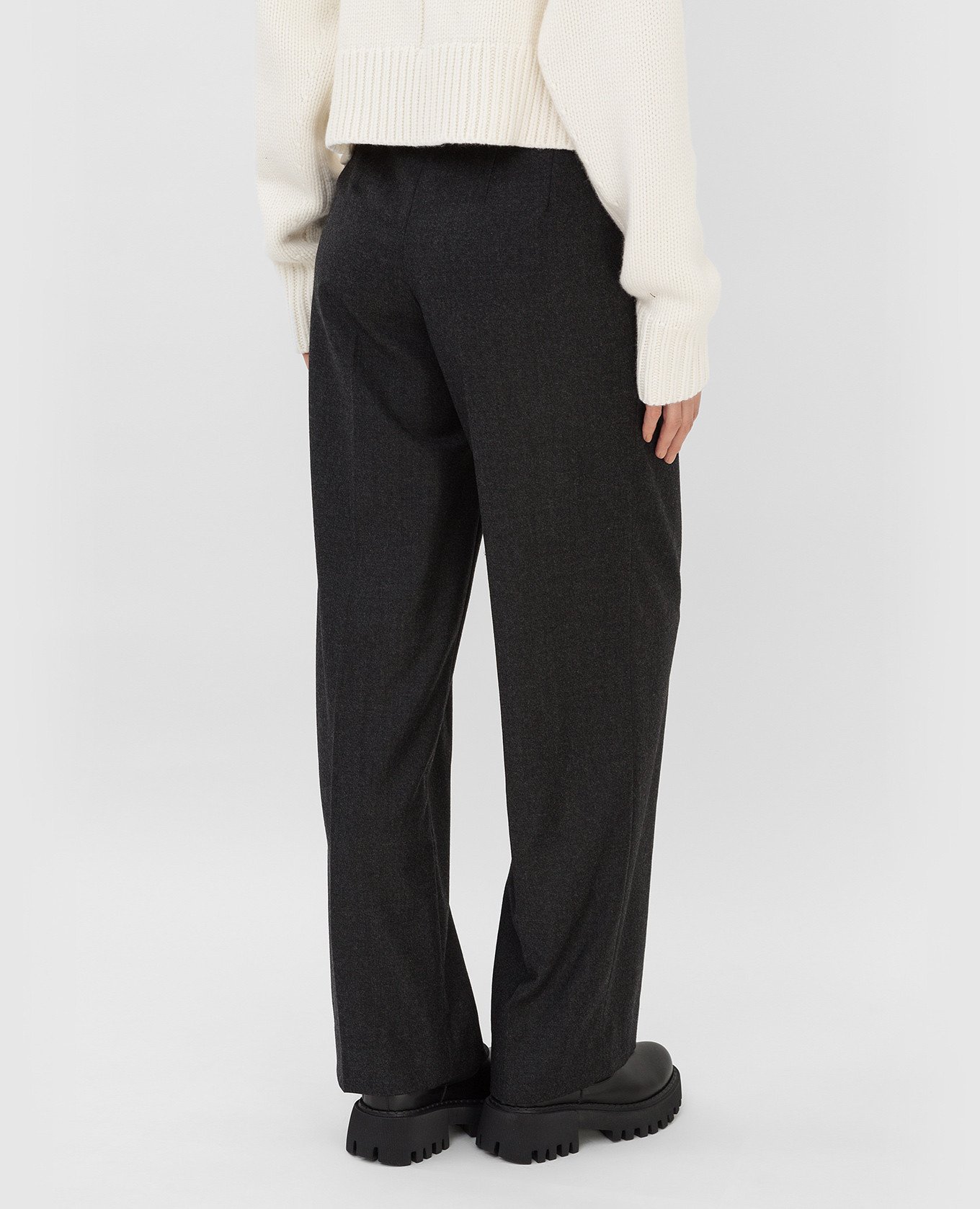The Row Темно-серые брюки Marselina из шерсти 5963W2107 изображение 4