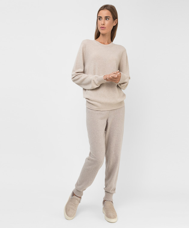 Babe Pay Pls Light beige wool and cashmere joggers DFB034 image 2
