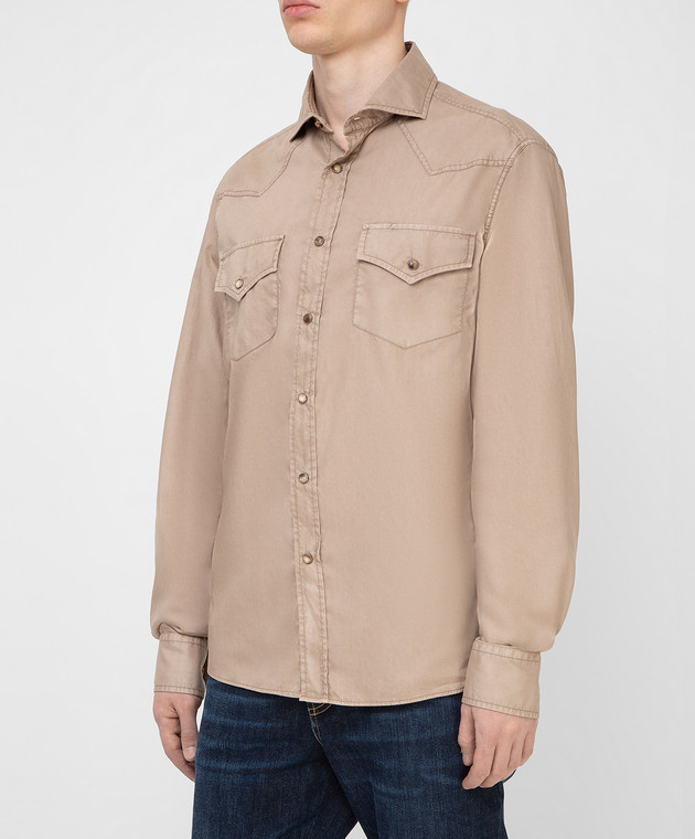 Brunello Cucinelli Рубашка с нагрудными карманами ML6804008 изображение 3