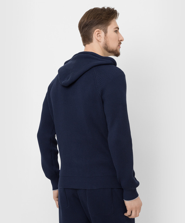 Brunello Cucinelli Темно-синяя спортивная кофта с эмблемой M28704806G изображение 4