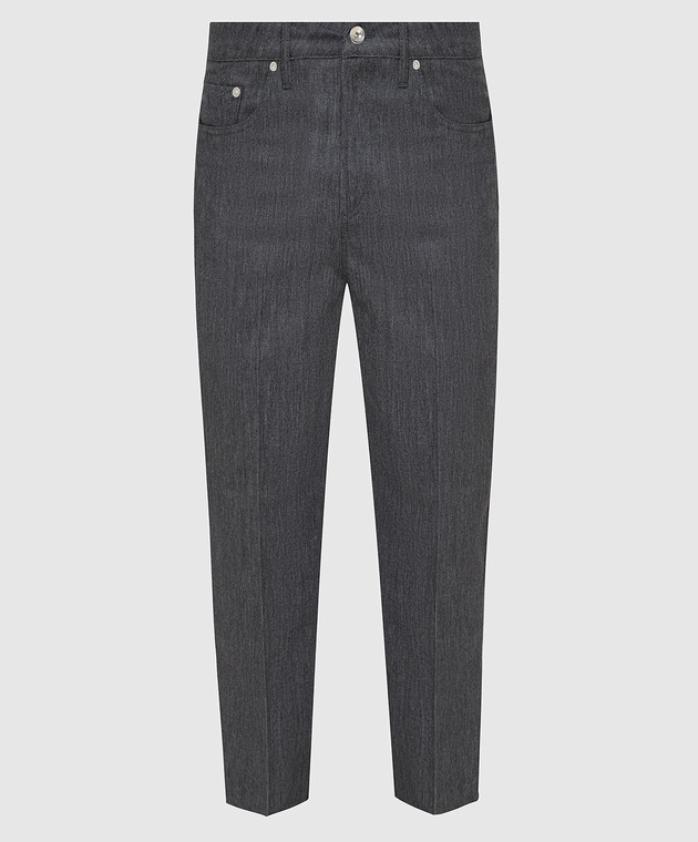 Brunello Cucinelli Серые брюки из шерсти ML476S1960