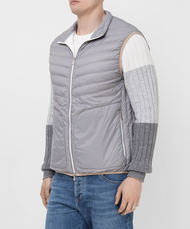 Brunello Cucinelli Серый пуховый жилет MR4051712 изображение 3