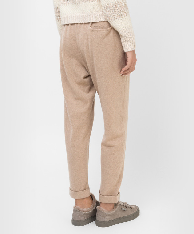 Brunello Cucinelli Бежевые брюки из шерсти, кашемира и шелка M16127899 изображение 4