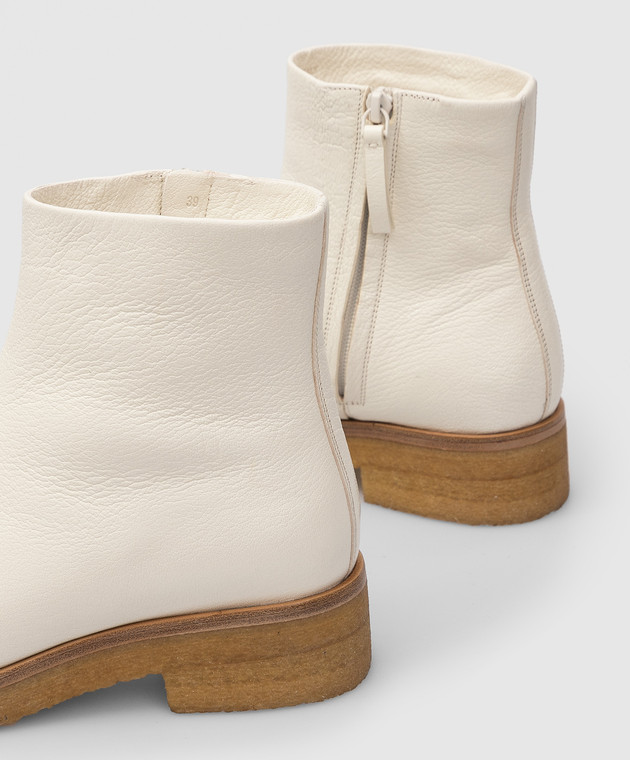 The Row Белые кожаные ботинки Boris на меху F1169L36 изображение 5