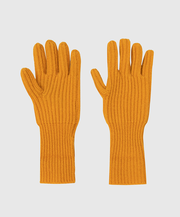 Stefano Ricci Горчичные перчатки из кашемира KY02028GUAY19416