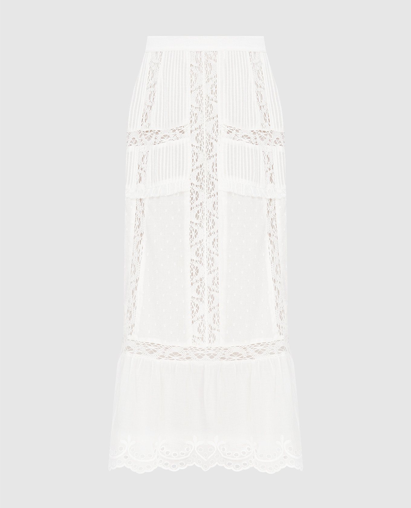 Caius white midi skirt