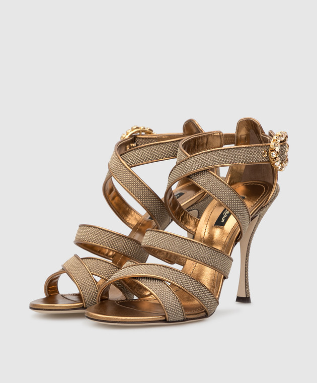 Dolce&Gabbana Золотистые босоножки CR0927AX084 изображение 3