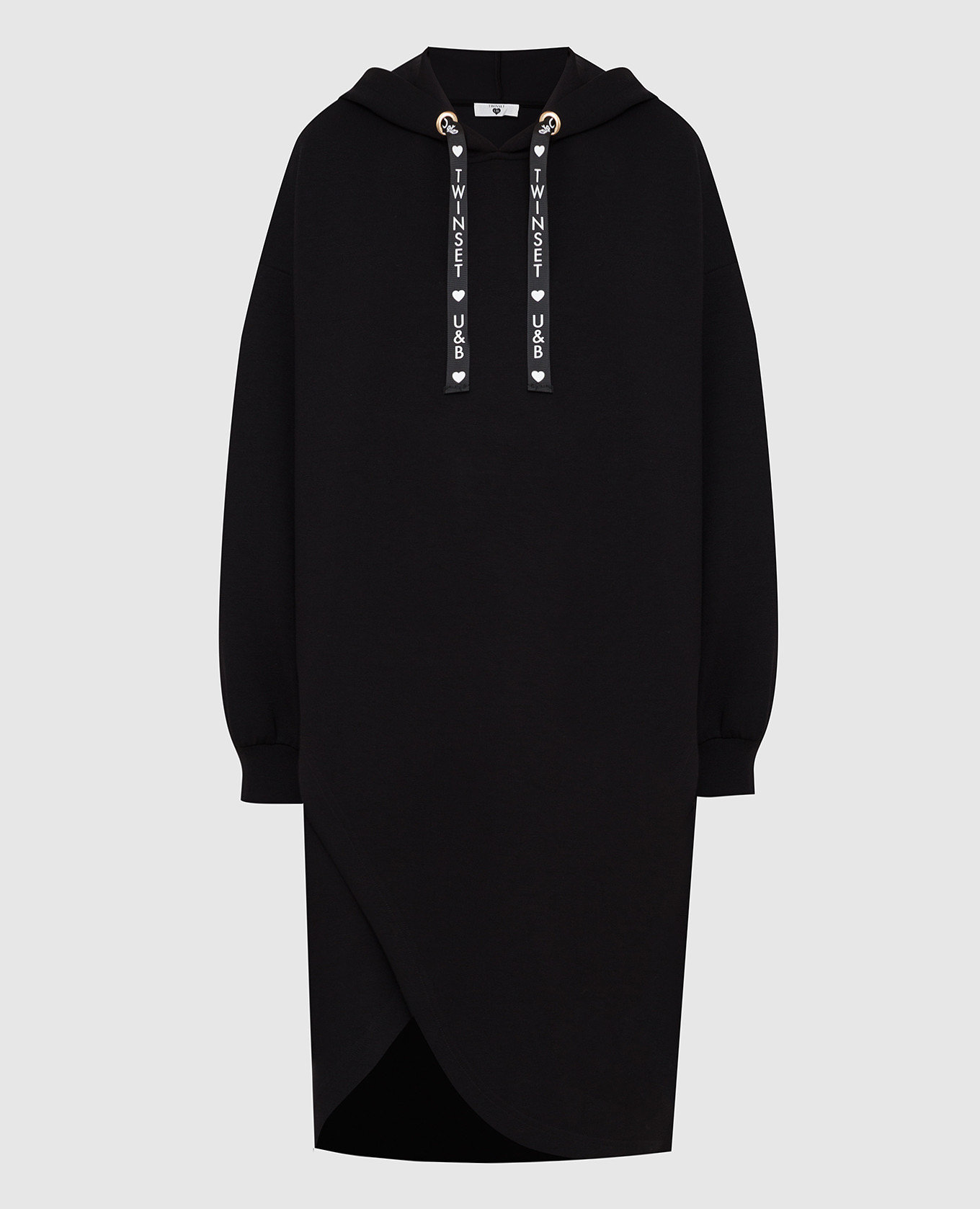 

Черное платье oversize Twin Set, Черный, Платья Миди