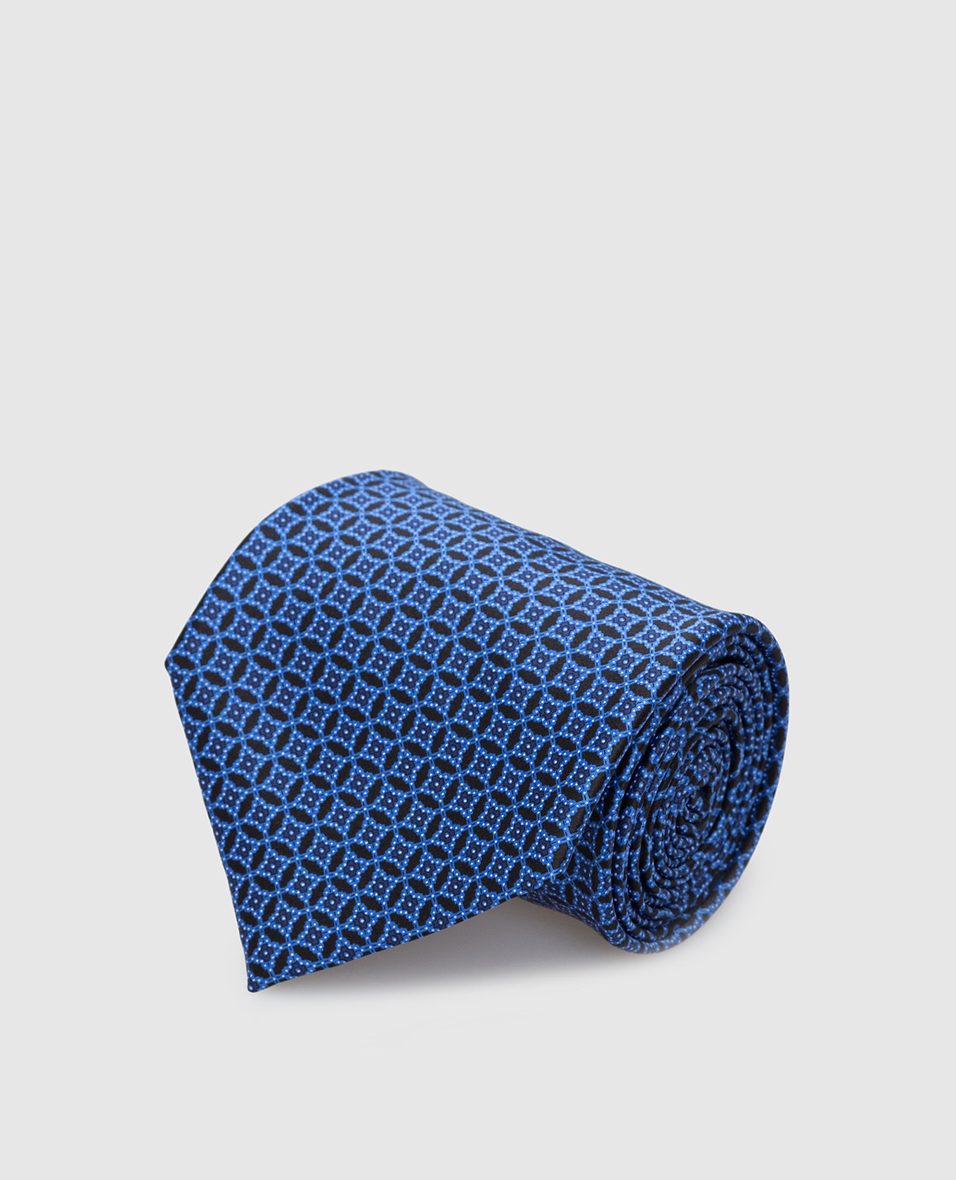 Синий шелковый галстук в узор паттерн