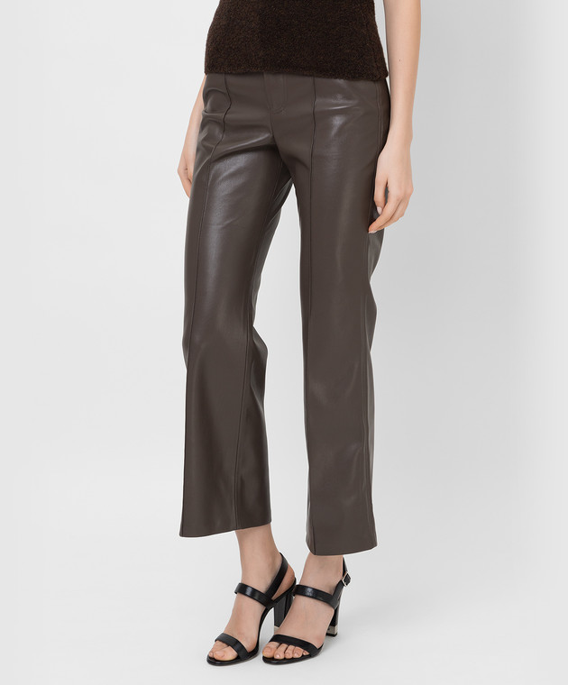 Nanushka Темно-коричневые брюки Zoey NW21FWPA01676 изображение 3