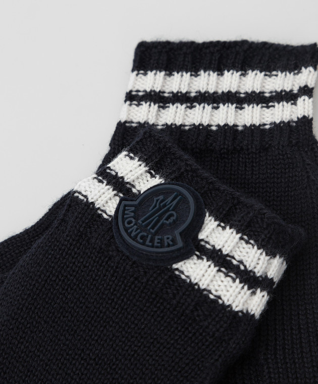 Moncler ENFANT Guanti children's wool gloves with pattern and patch 9Z73520A9630 image 2