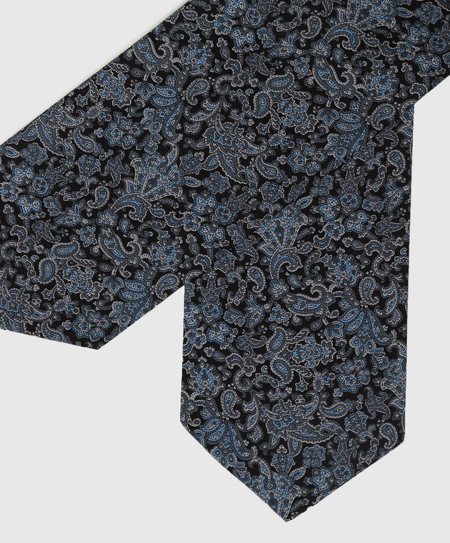 Stefano Ricci Детский темно-серый шелковый галстук аскот в узор YASNG501 изображение 2