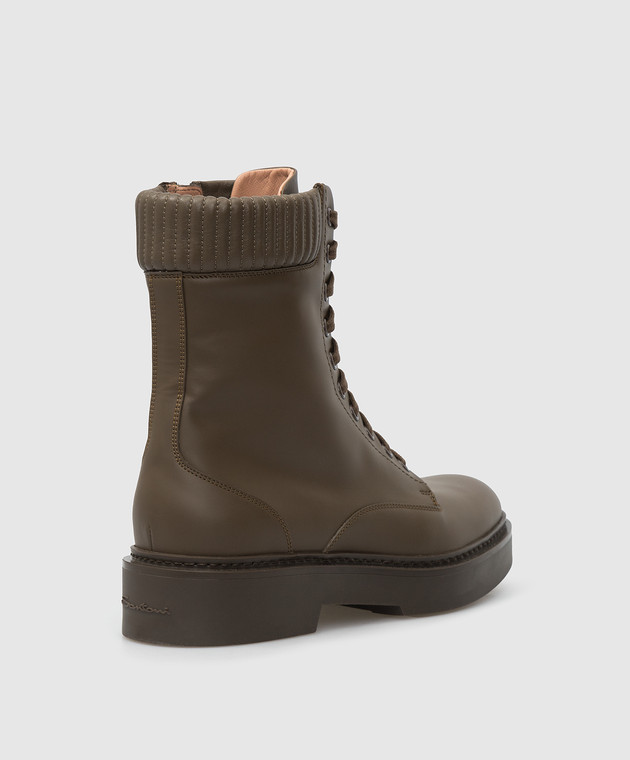 Santoni Brown leather boots WTHW59569OLINUOR image 4