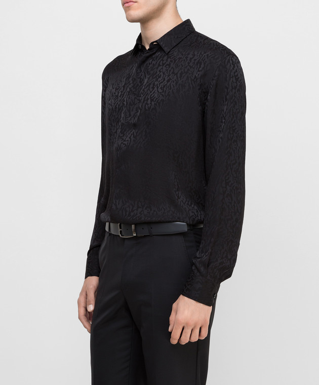 Saint Laurent Черная рубашка из шелка 564172Y2B19 изображение 3