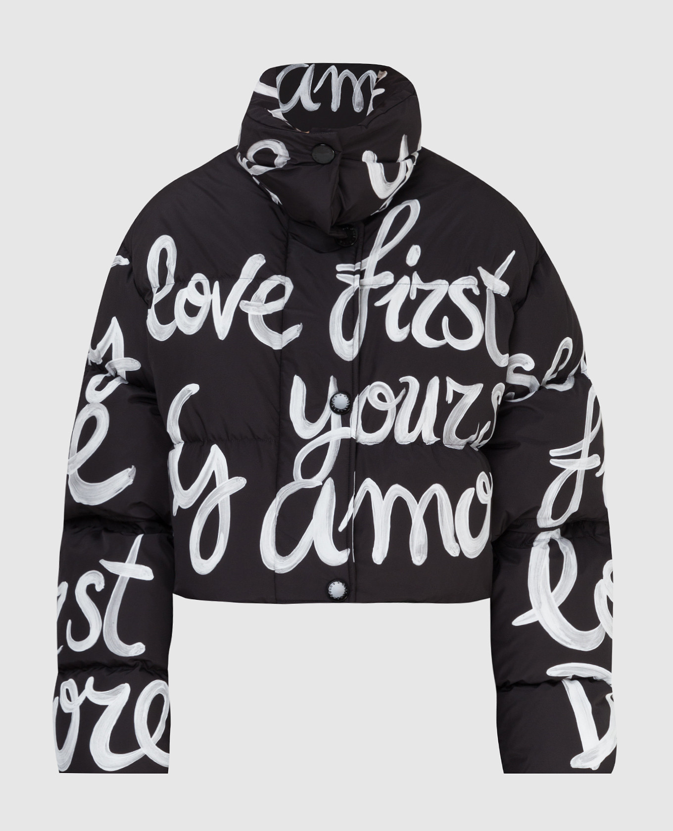 

Укороченный пуховик в принт DG Loveself Dolce&Gabbana, Черный, Пуховики