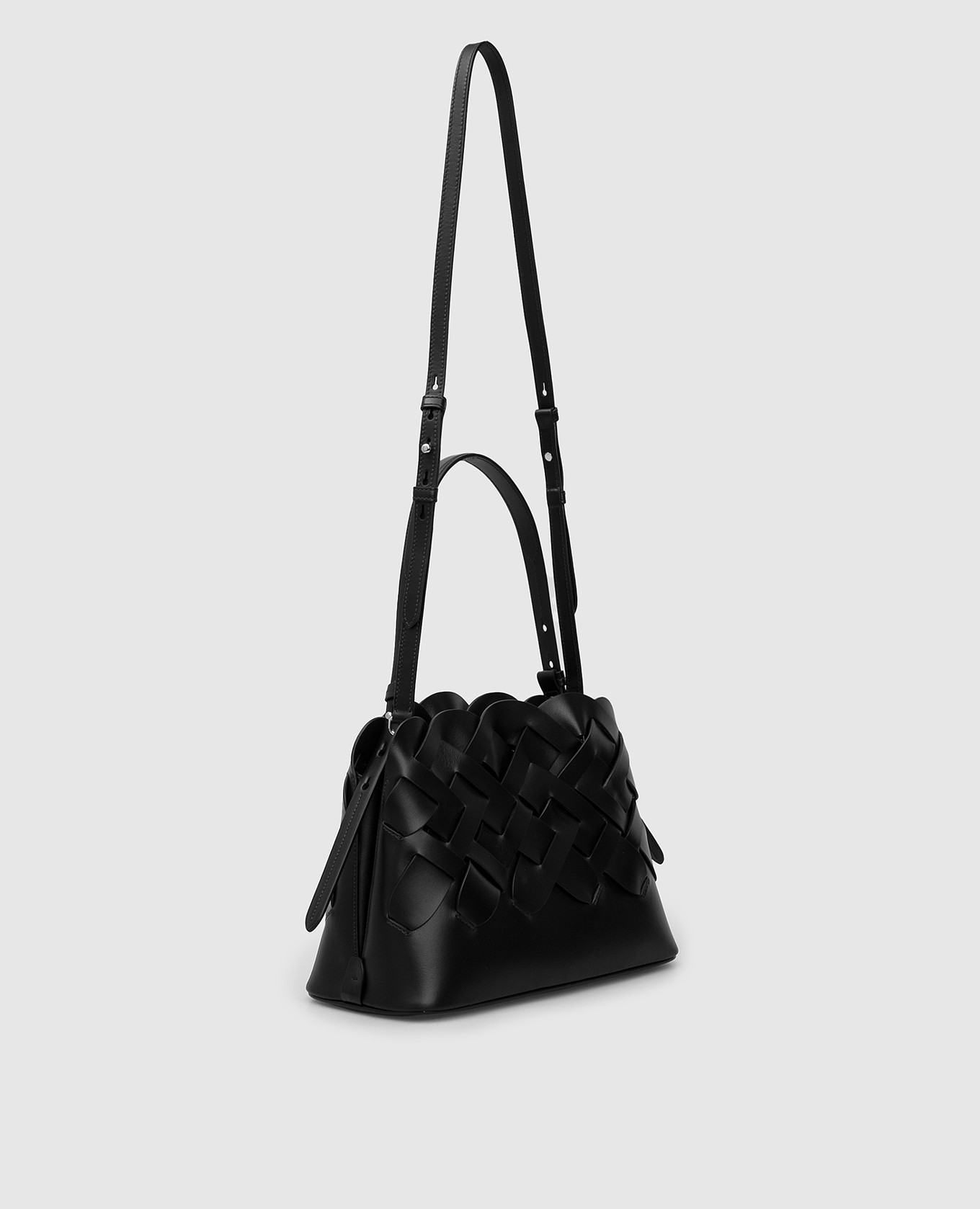 Prada Черная кожаная сумка с плетением 1BA2902DI4 изображение 3