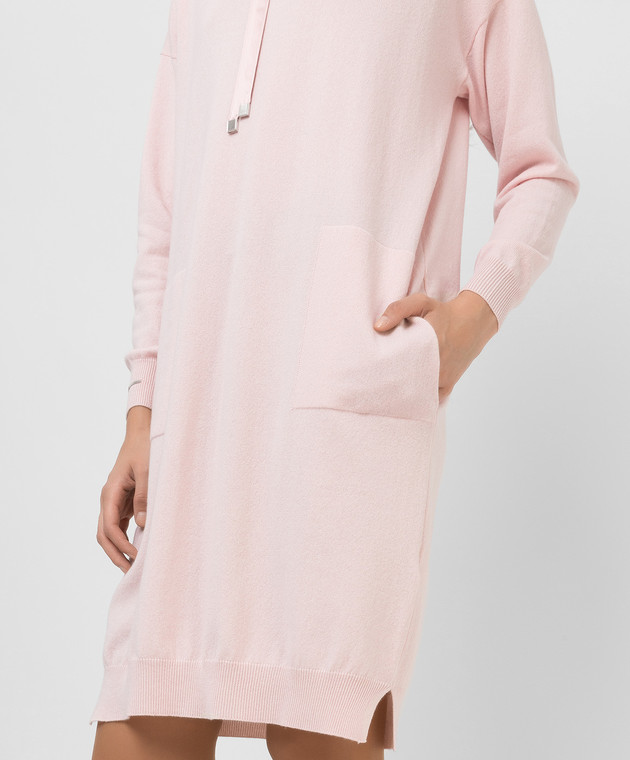 Peserico Рожеве плаття з вовни, шовку і кашеміру з розрізами S92181F12K09018 зображення 5