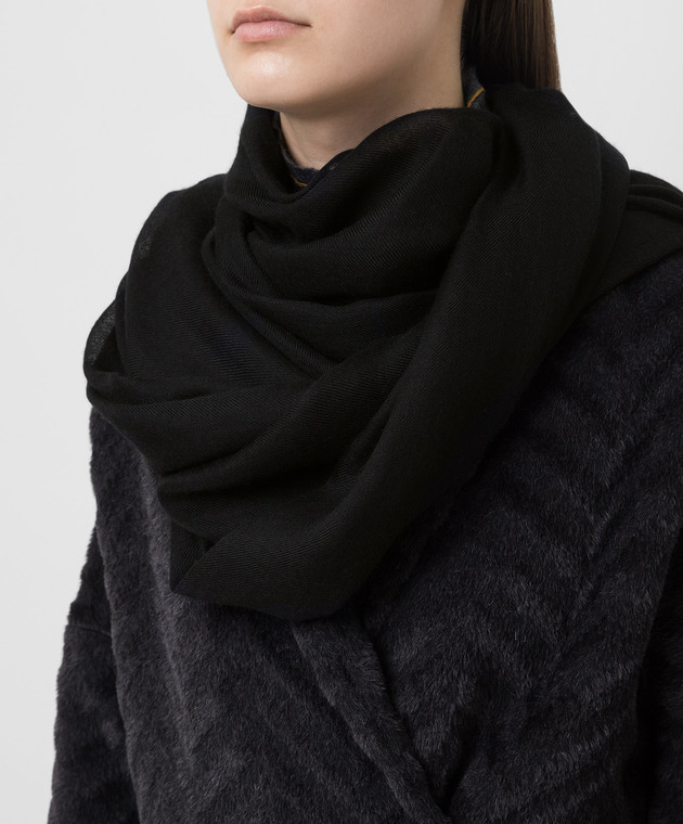 Loro Piana Черный шарф из кашемира и шелка F3FAI0704 изображение 2