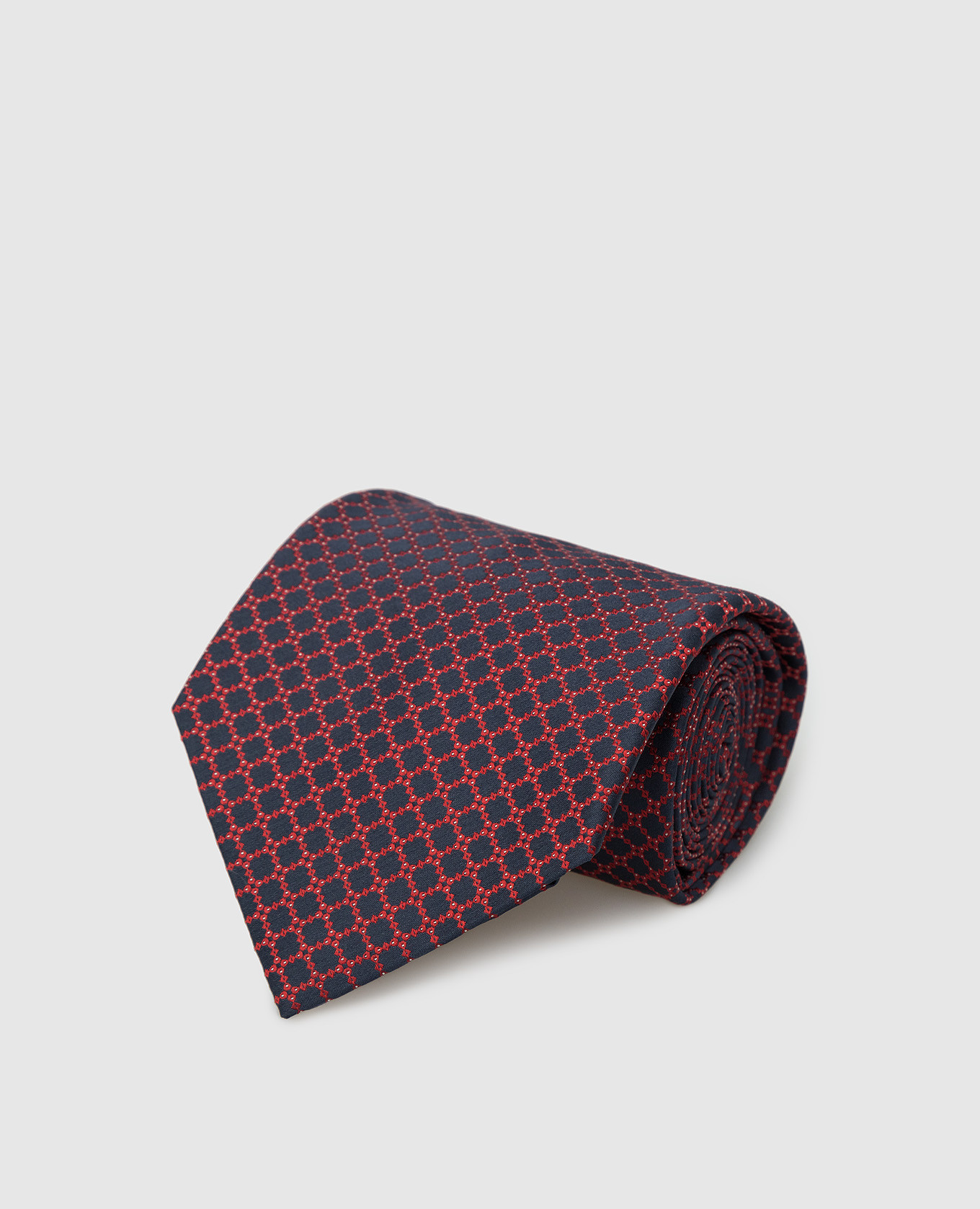 Бордовый шелковый галстук в узор паттерн Stefano Ricci