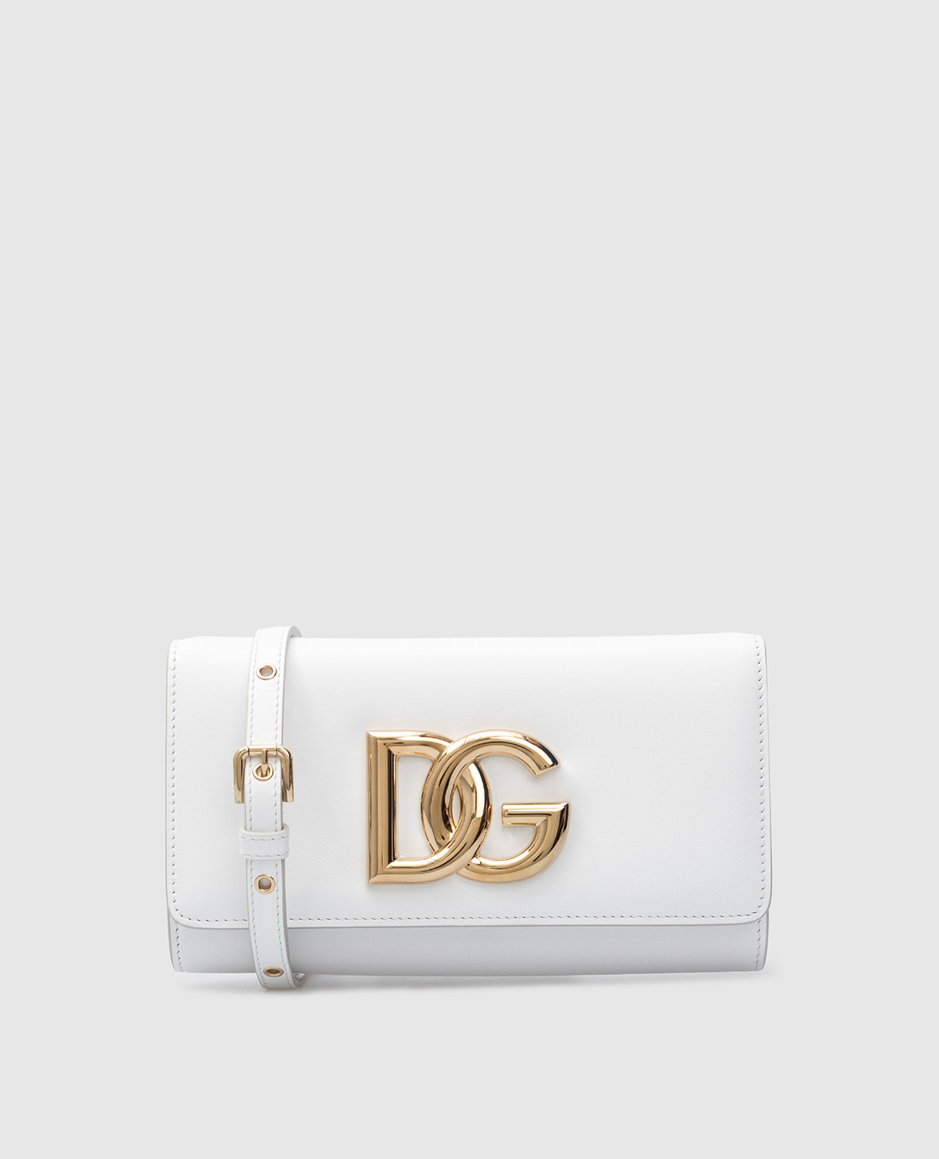 Белый кожаный клатч 3.5 с эмблемой DG