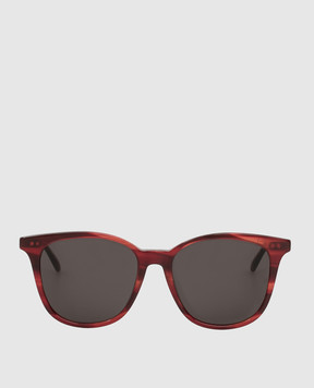 Bottega Veneta Бордовые солнцезащитные очки с элементами Intrecciato BV0132S30001672