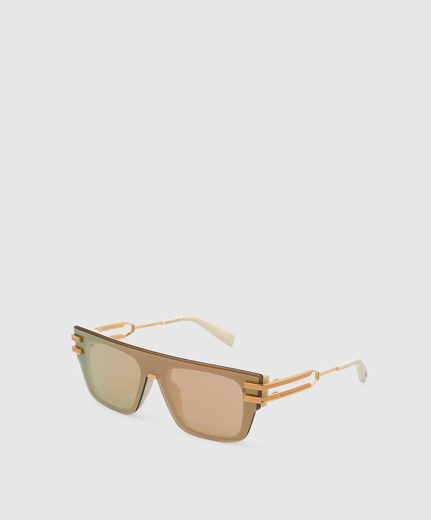 Balmain Золотистые солнцезащитные очки Soldat BPS124B148 изображение 4