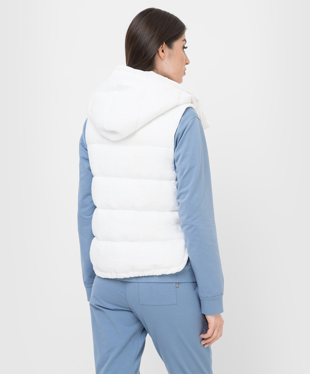 Brunello Cucinelli Белый пуховый жилет с разрезами MH5872649 изображение 4