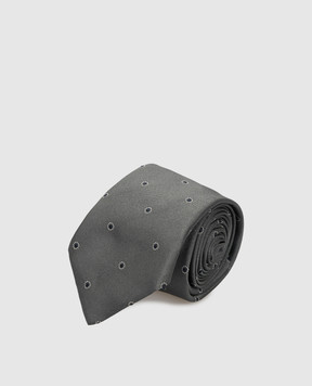 Brunello Cucinelli Серый галстук из шелка MM8760018